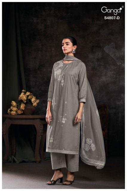 Ganga rishvya 4807 catalogue dress materials wholesale mumbai